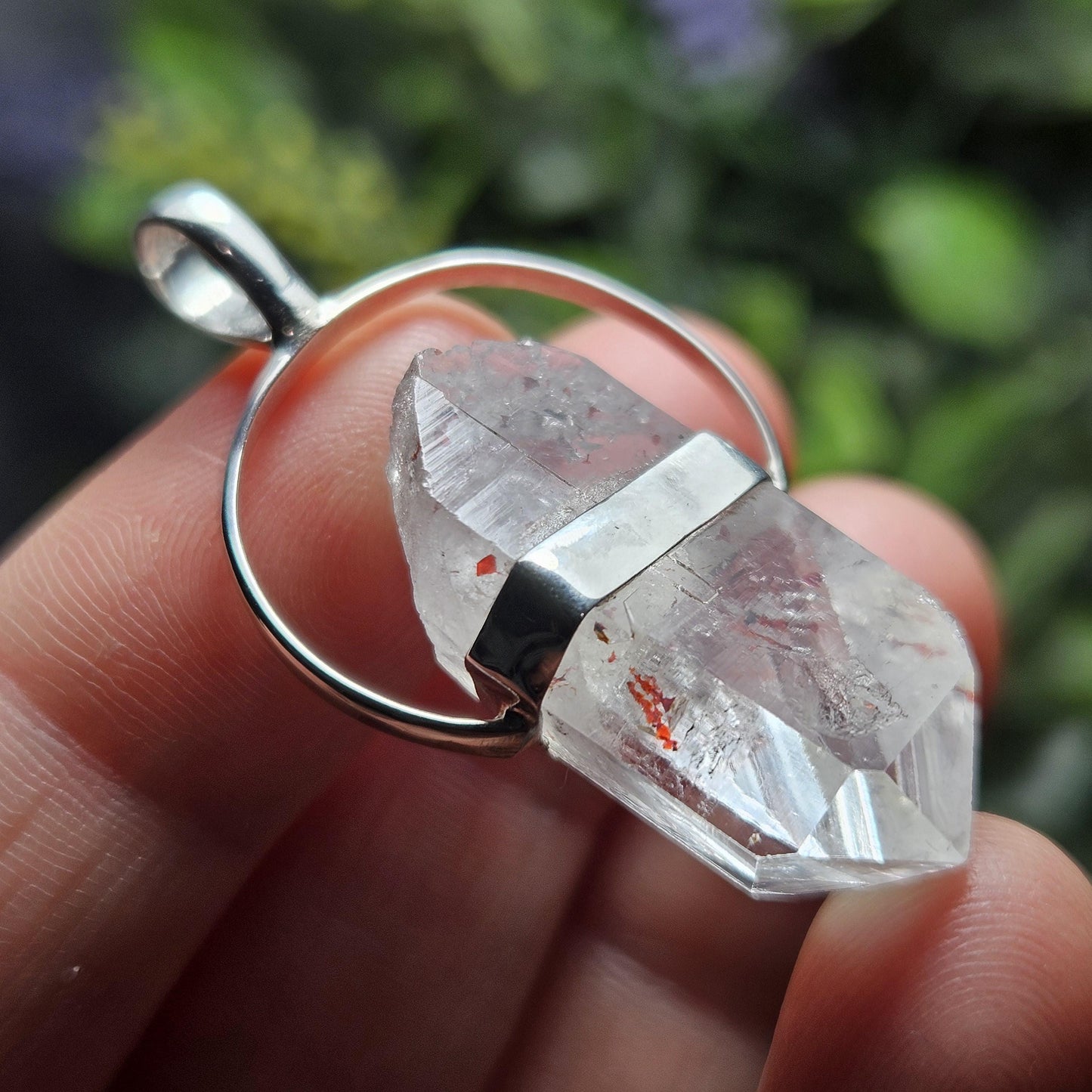 Harlequin Brandberg Quartz Sterling Silver Pendant