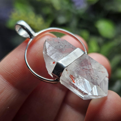 Harlequin Brandberg Quartz Sterling Silver Pendant