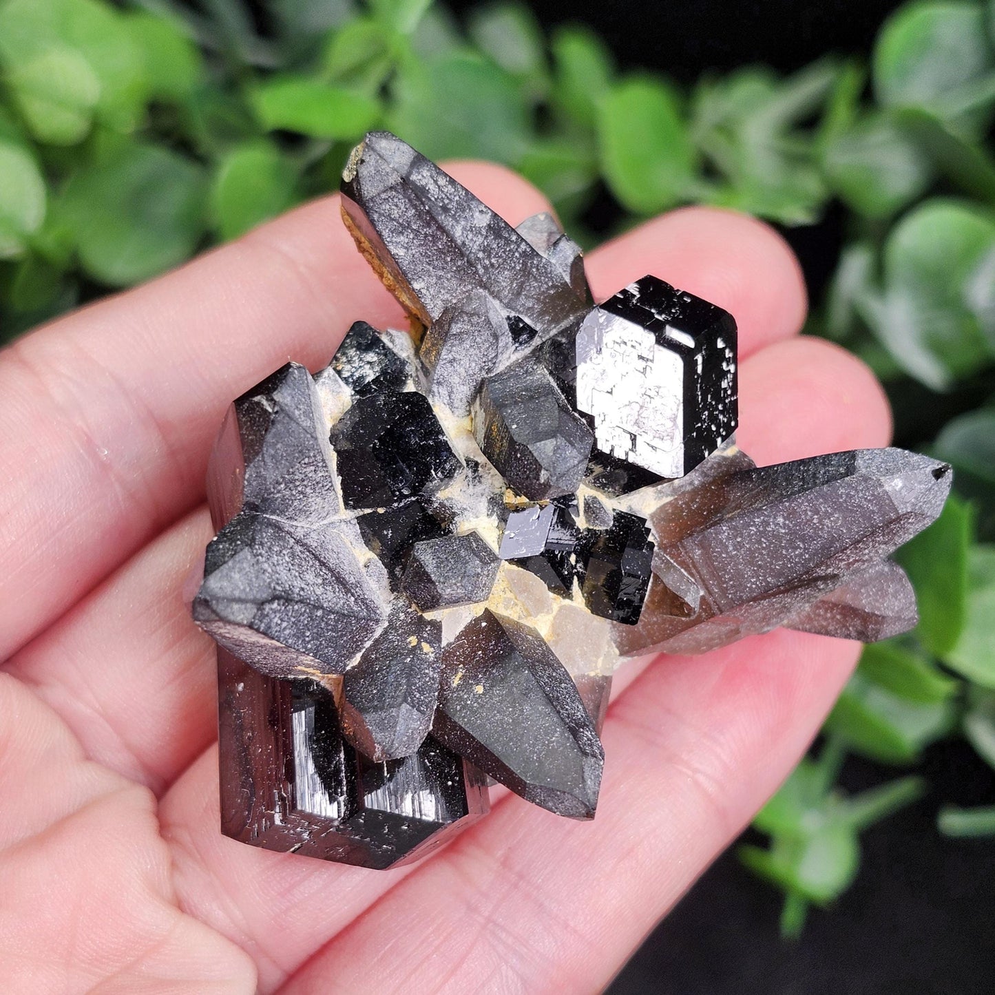 Black Tourmaline & Smoky Quartz 62g