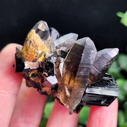 Black Tourmaline & Smoky Quartz 62g