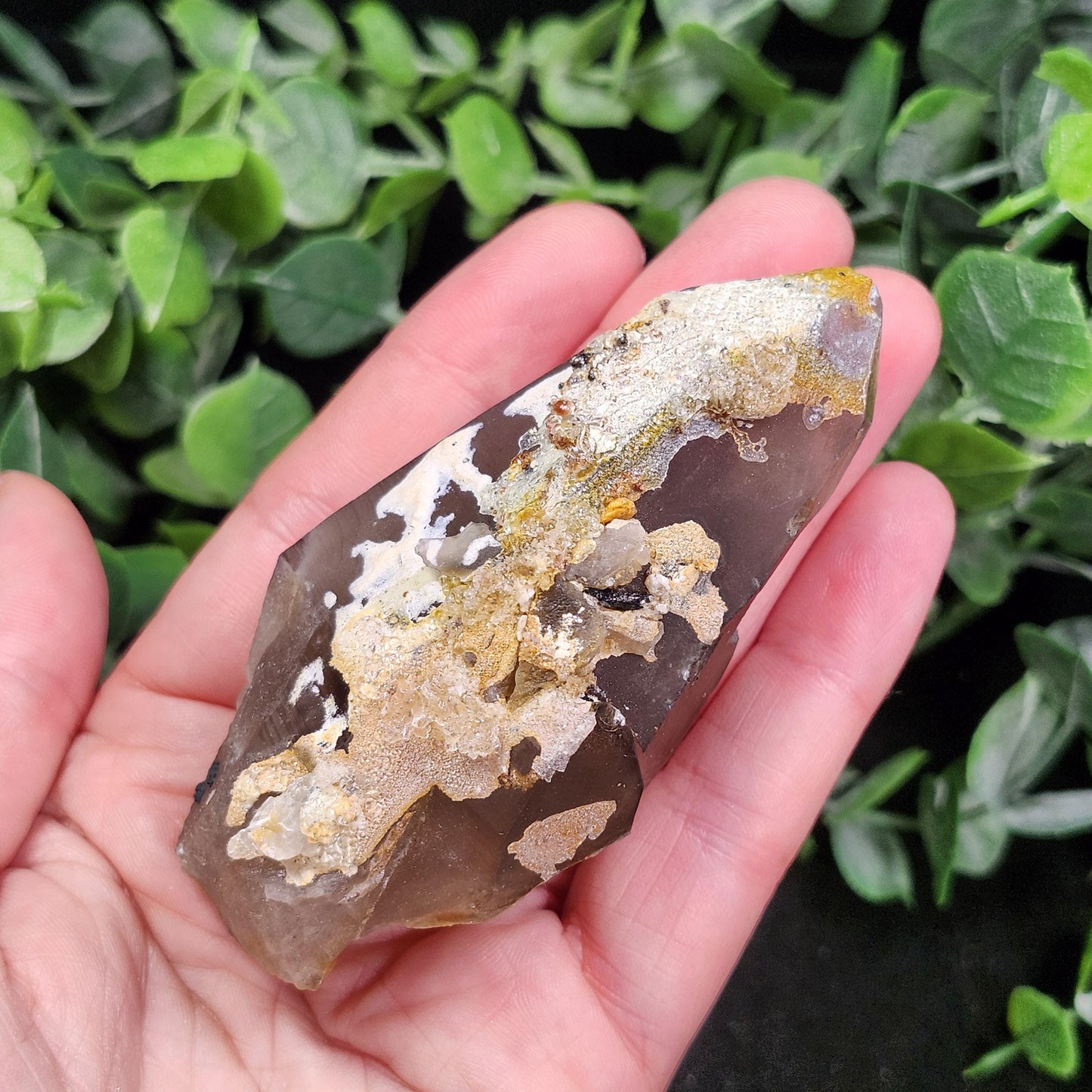 Hyalite Opal Smoky Quartz 120g