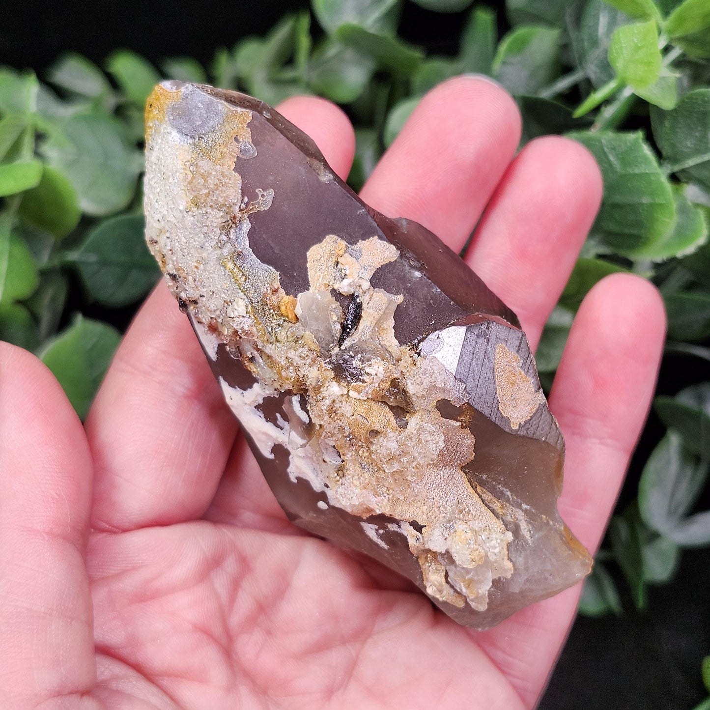Hyalite Opal Smoky Quartz 120g