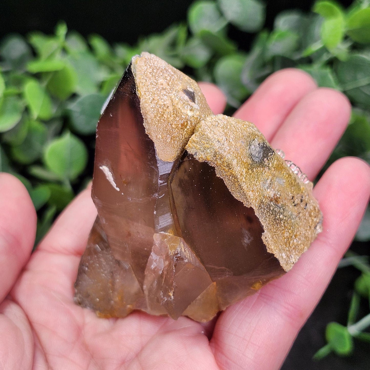 Hyalite Opal & Smoky Quartz