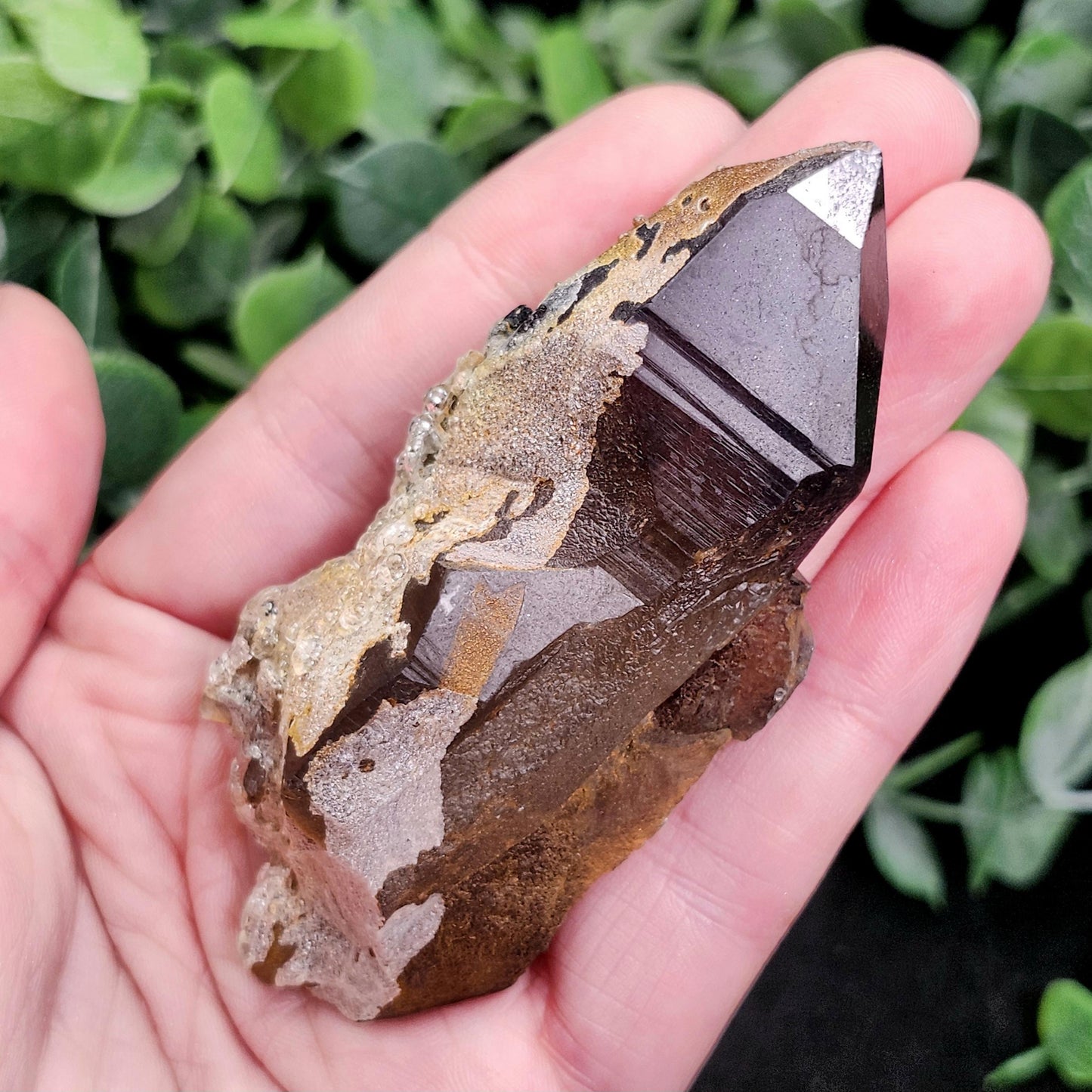 Hyalite Opal Smoky Quartz 69g