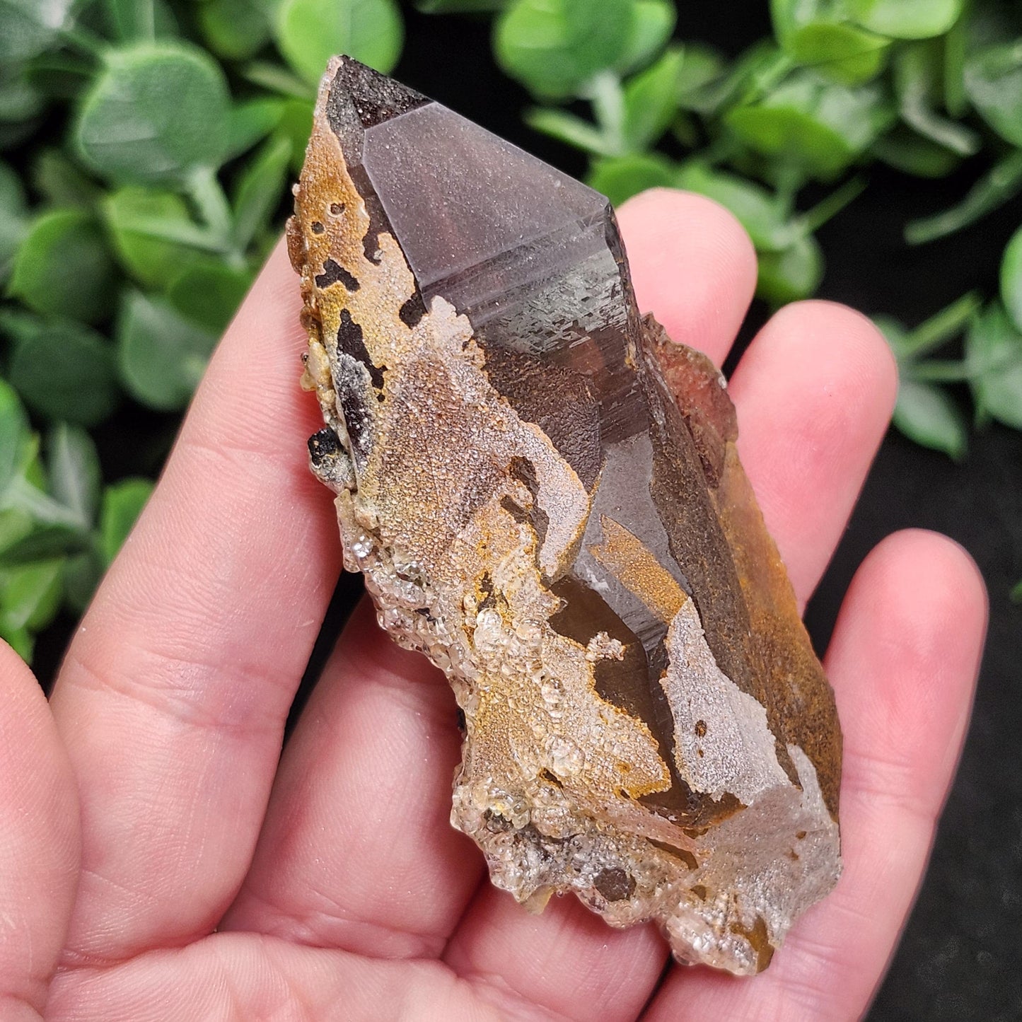 Hyalite Opal Smoky Quartz 69g