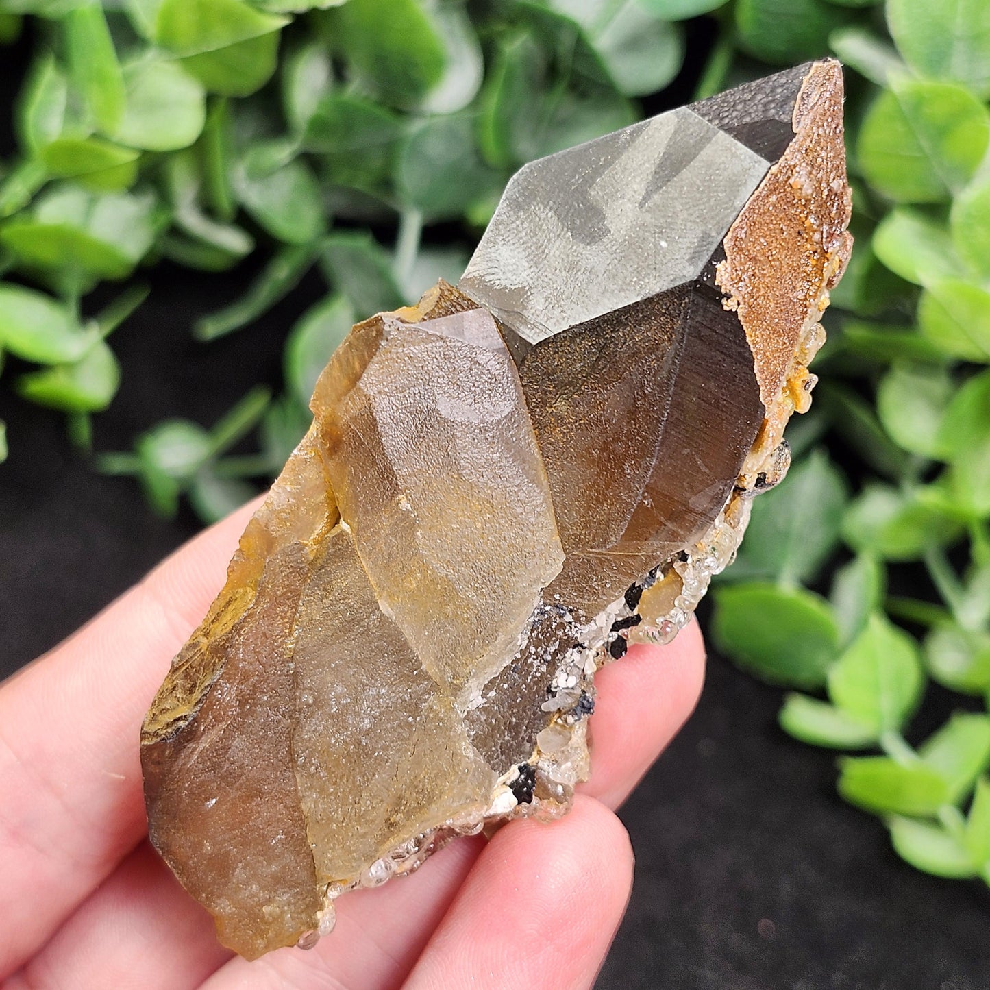 Hyalite Opal Smoky Quartz 69g