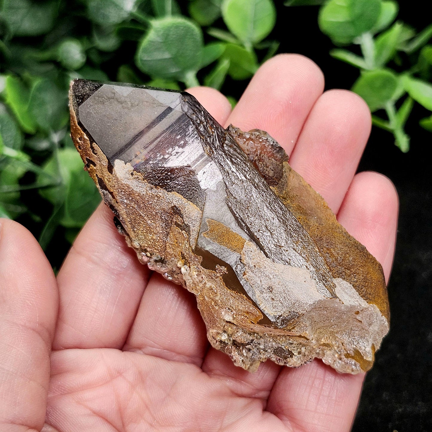 Hyalite Opal Smoky Quartz 69g