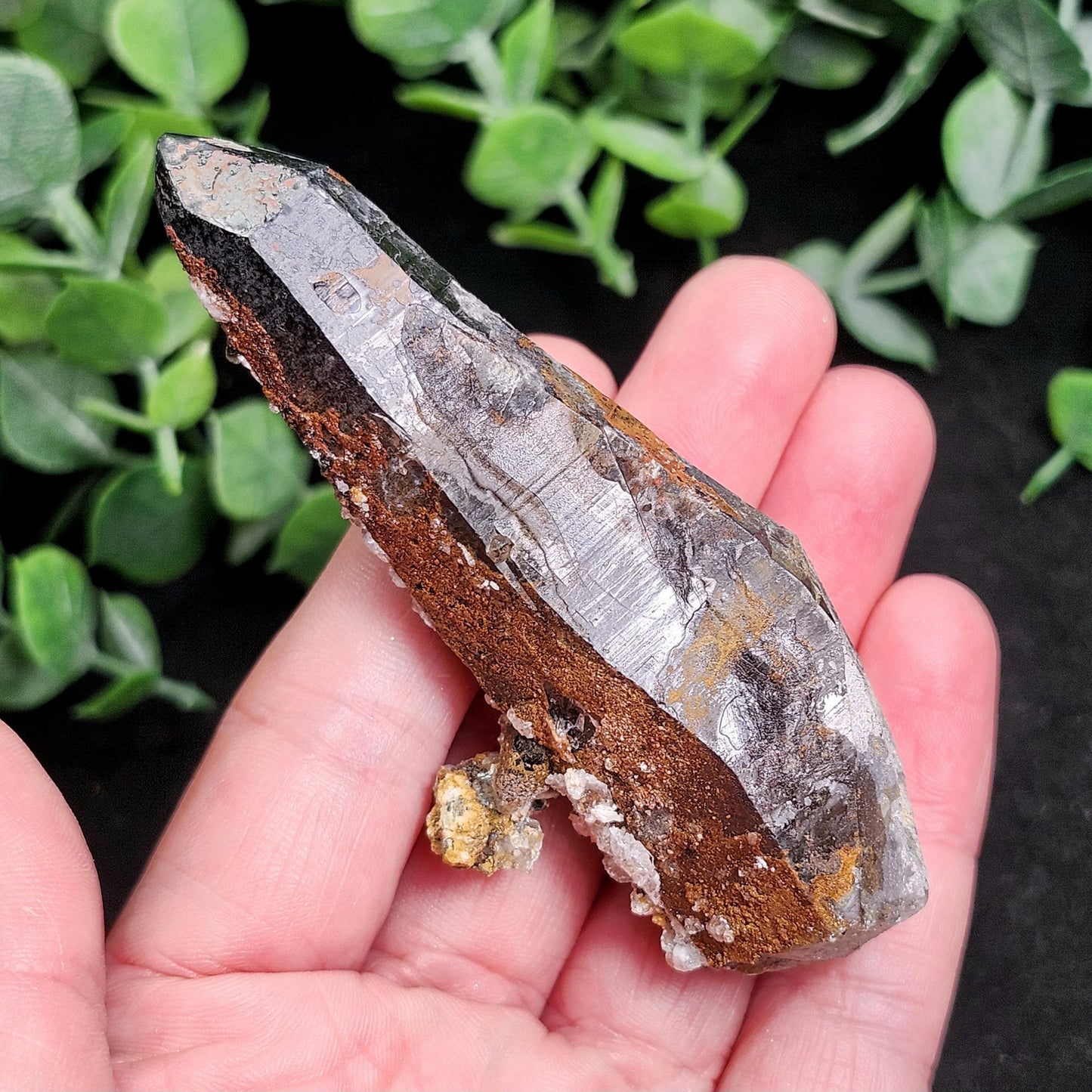 Hyalite Opal & Smoky Quartz 72g