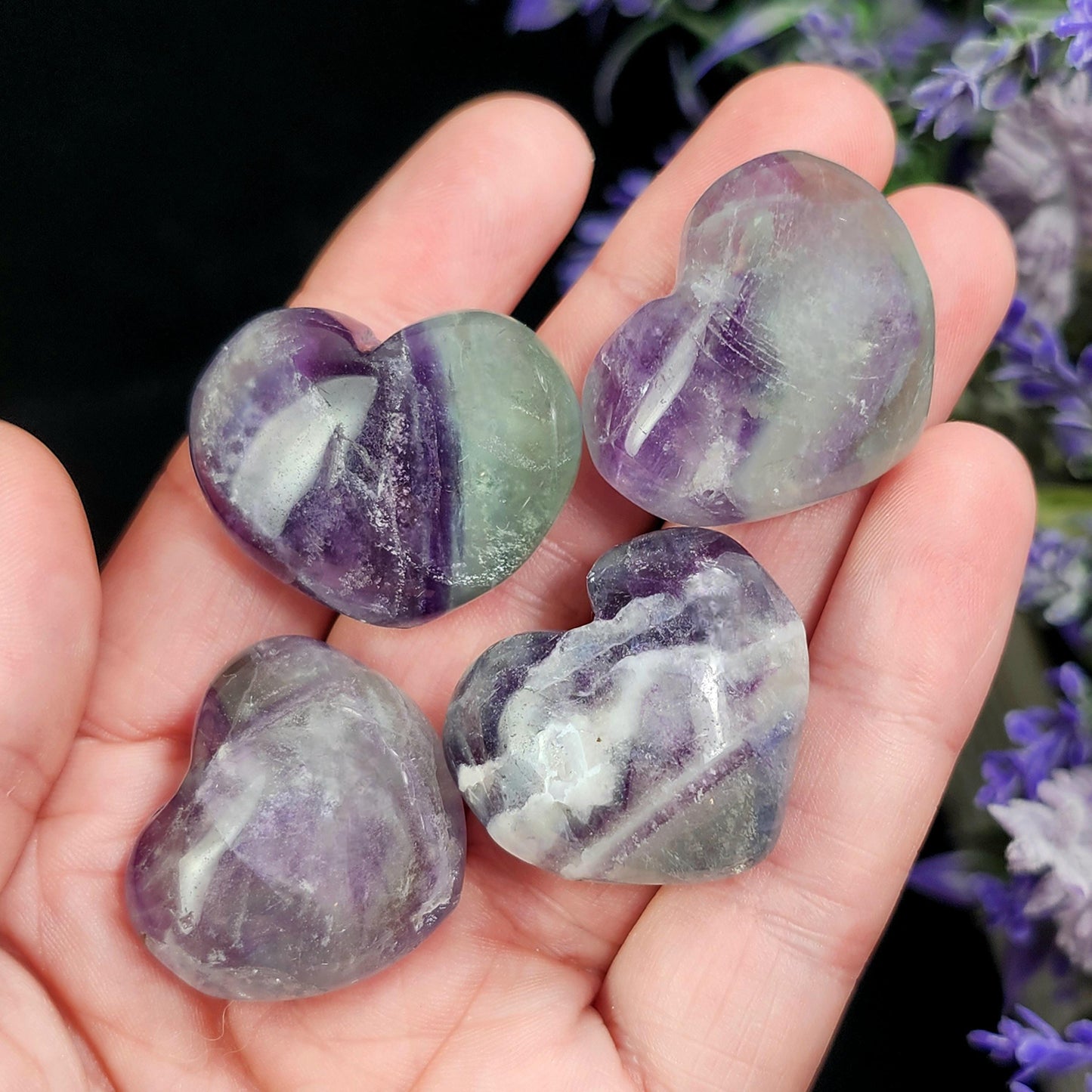 Rainbow Fluorite Heart