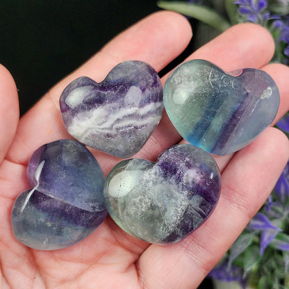 Rainbow Fluorite Heart