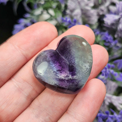 Rainbow Fluorite Heart