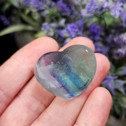 Rainbow Fluorite Heart