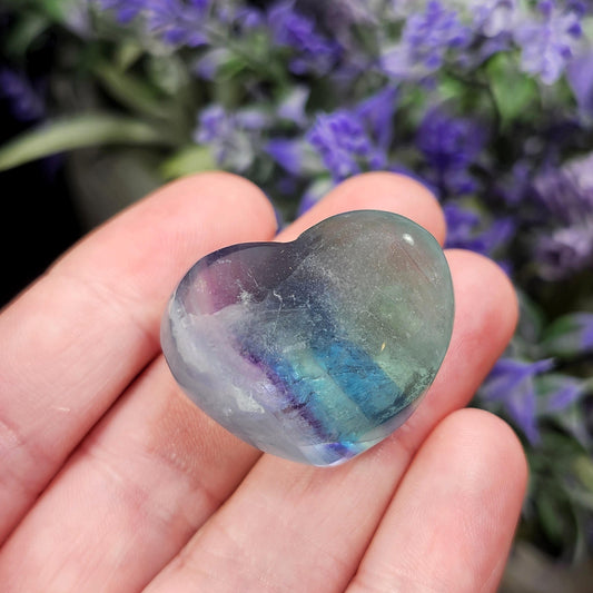 Rainbow Fluorite Heart
