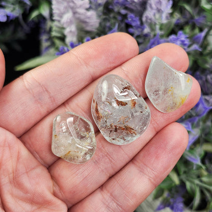 Blue Topaz & Hematoid Crystal