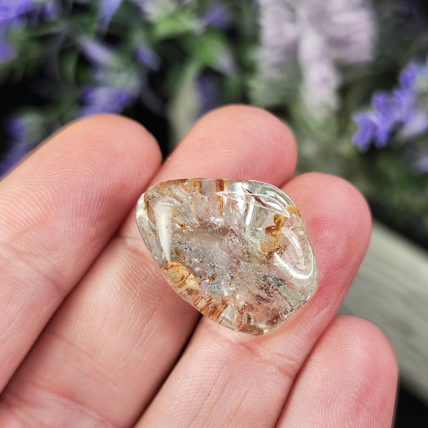 Clear Topaz & Hematoid Crystal