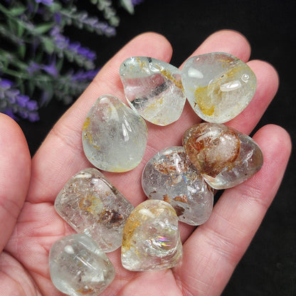 Blue Topaz & Hematoid Crystal