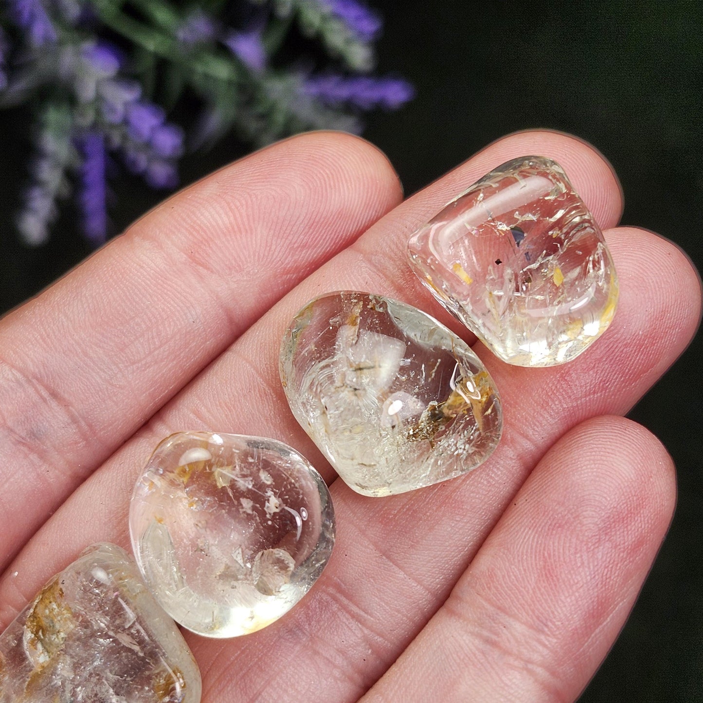 Clear Topaz & Hematoid Crystal