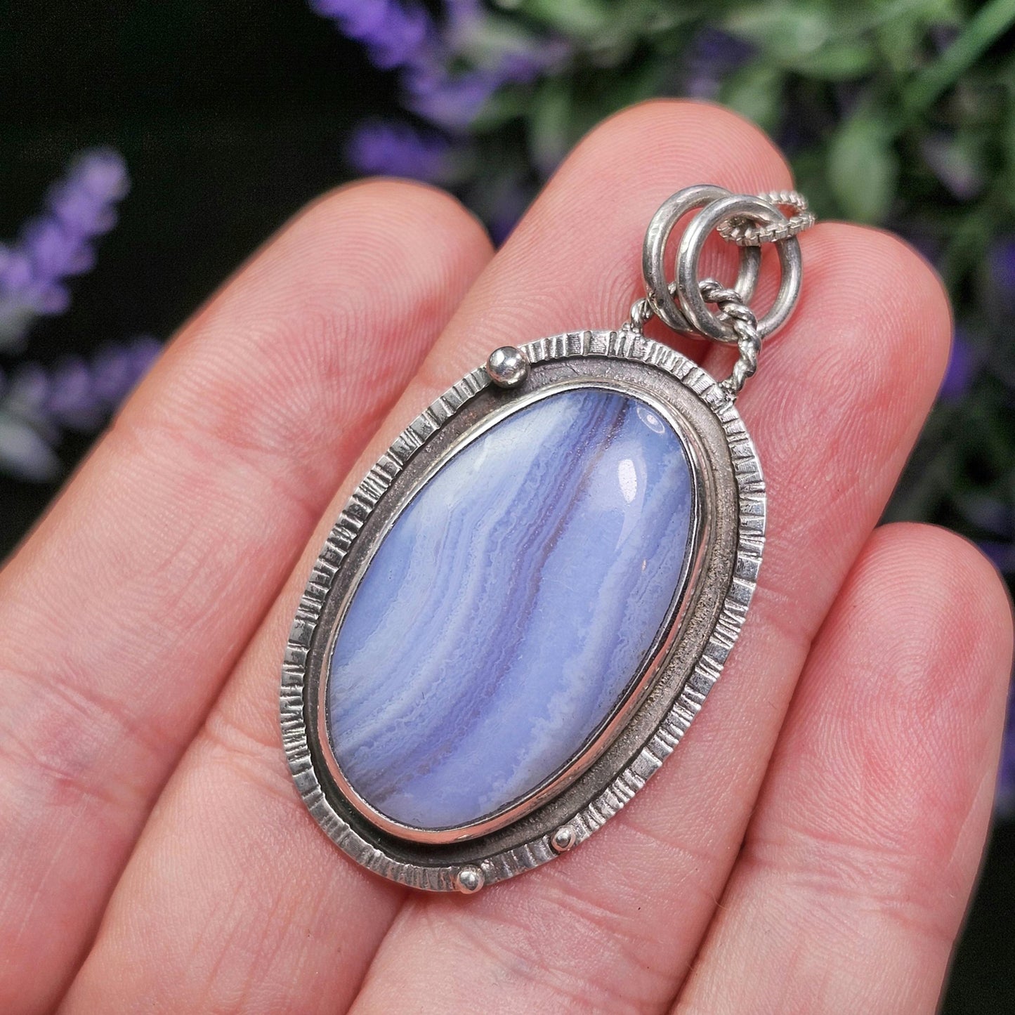 Blue Lace Agate Pendant