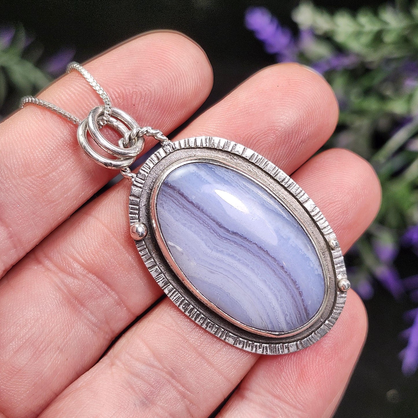 Blue Lace Agate Pendant