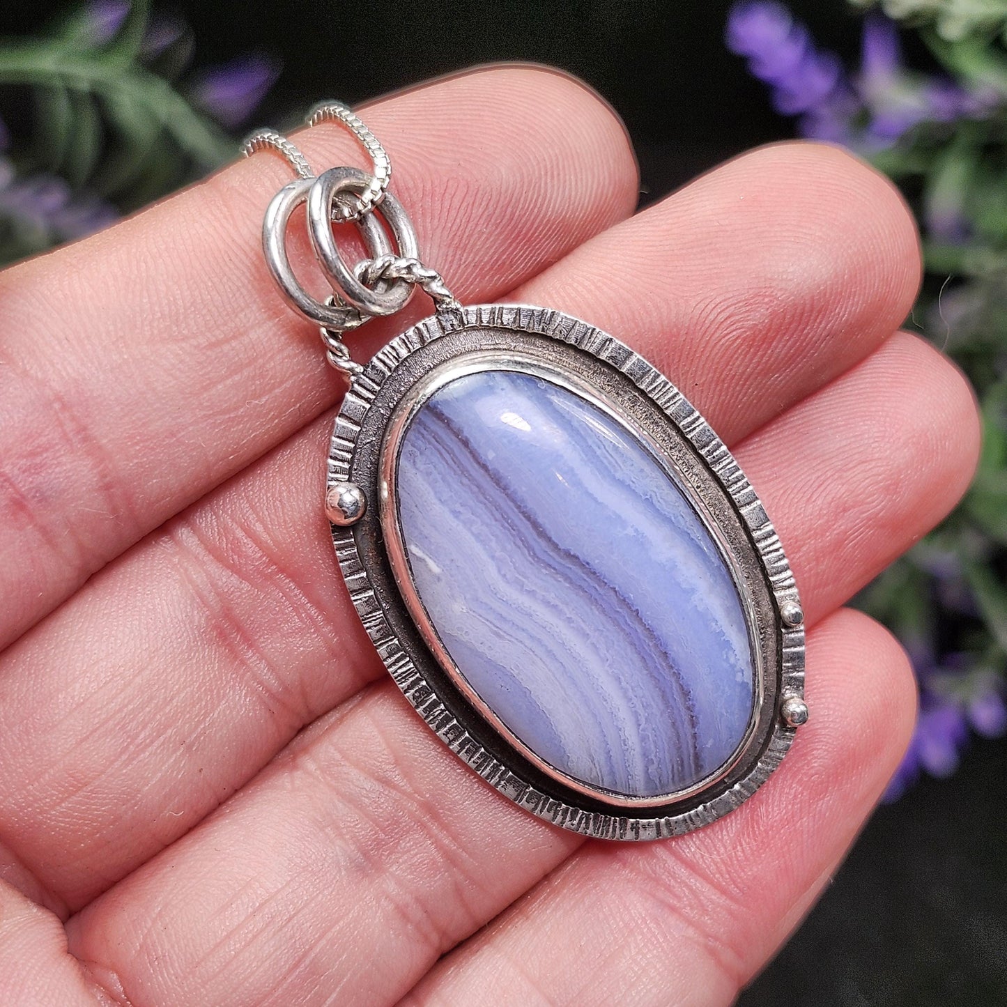 Blue Lace Agate Pendant