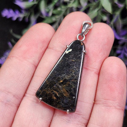 Greenland Nuummite Pendant, Rare Authentic Collector's Crystal
