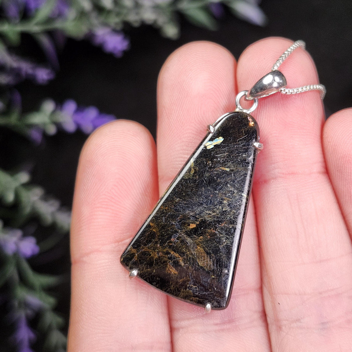 Greenland Nuummite Pendant, Rare Authentic Collector's Crystal