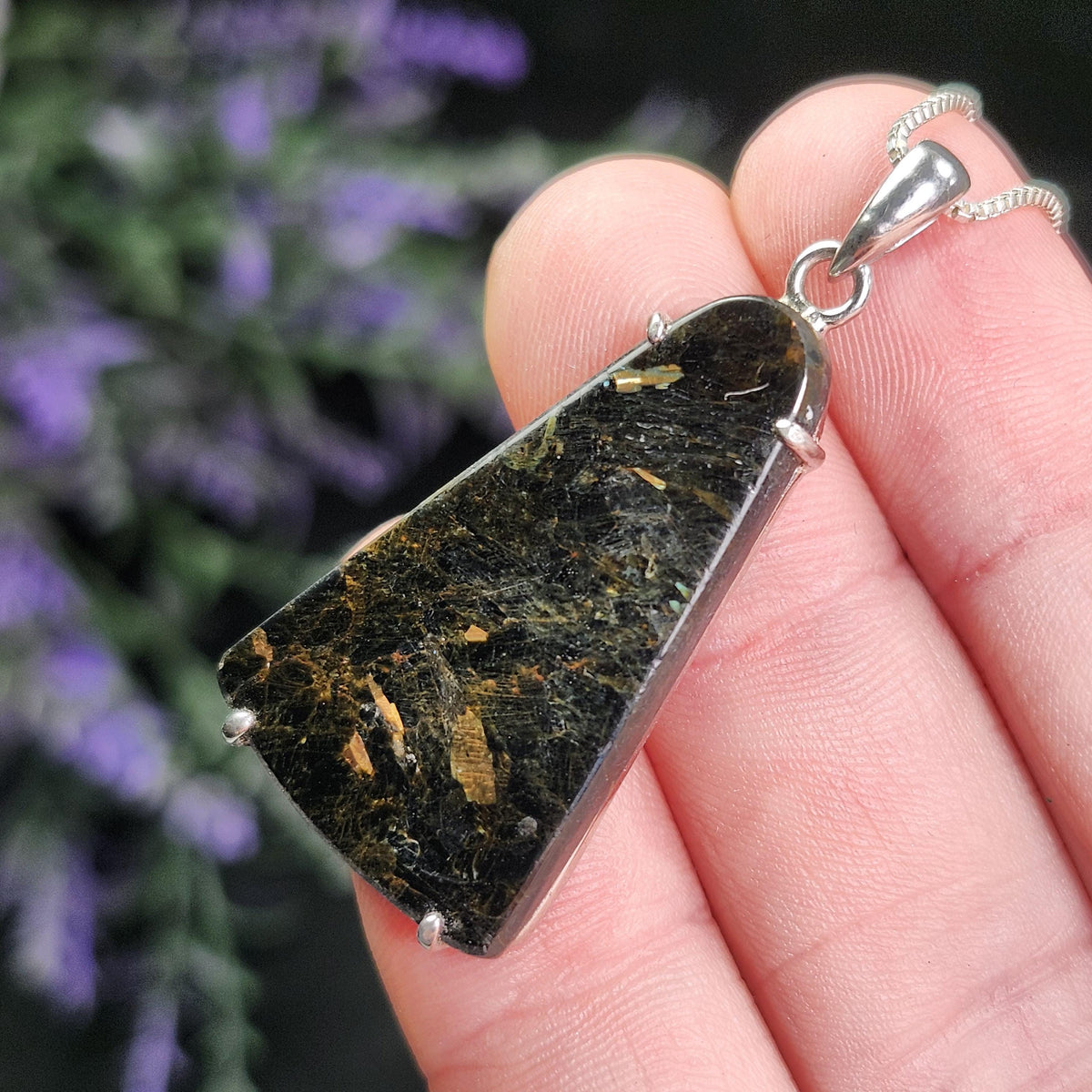 Greenland Nuummite Pendant, Rare Authentic Collector's Crystal