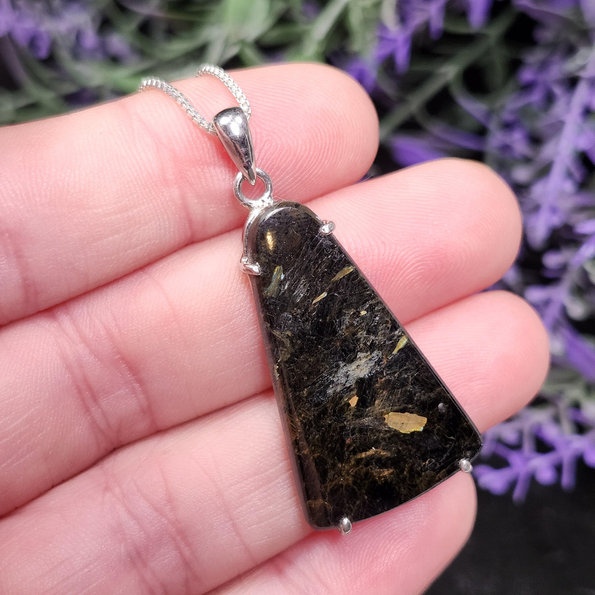 Greenland Nuummite Pendant, Rare Authentic Collector's Crystal