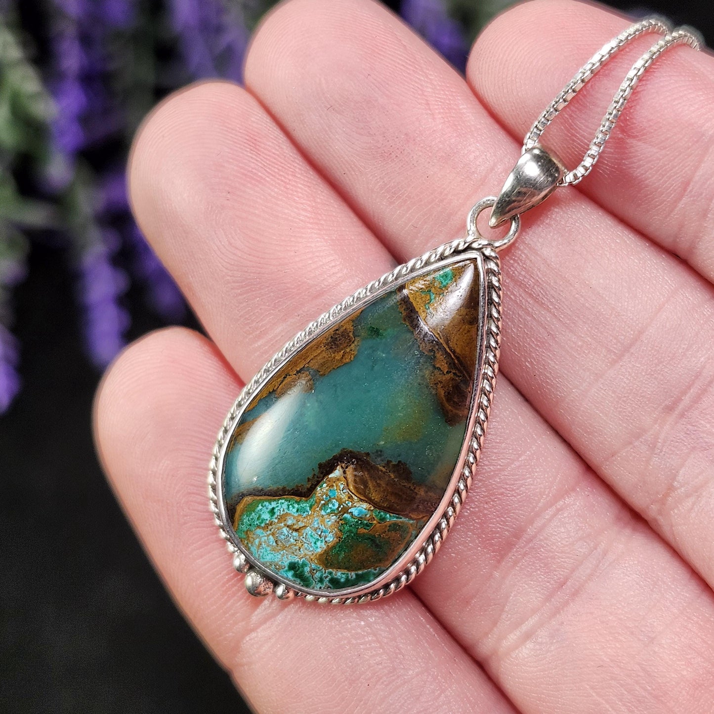 Sonoran Sunrise Chrysocolla Pendant