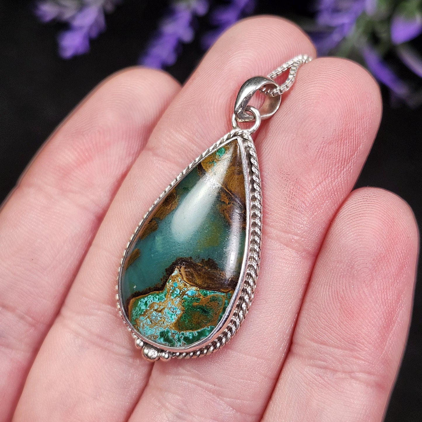 Sonoran Sunrise Chrysocolla Pendant