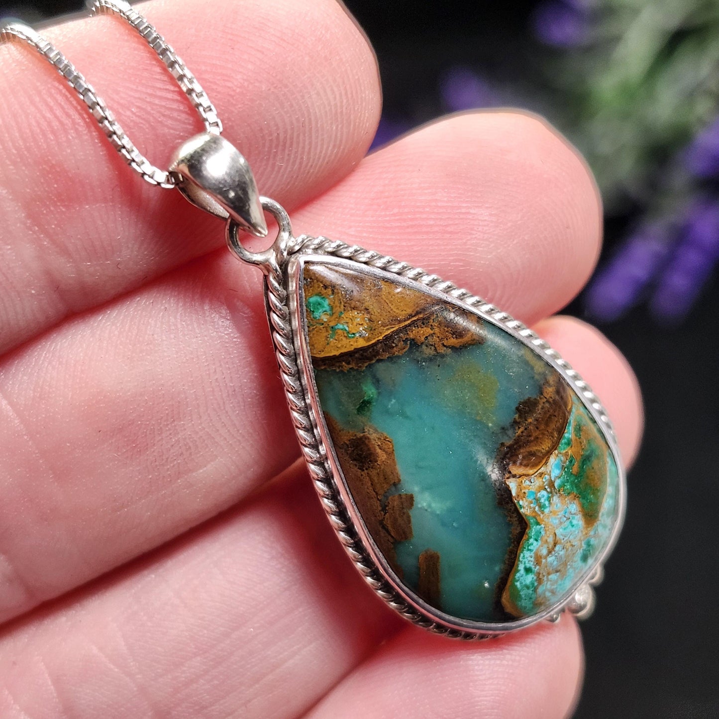 Sonoran Sunrise Chrysocolla Pendant