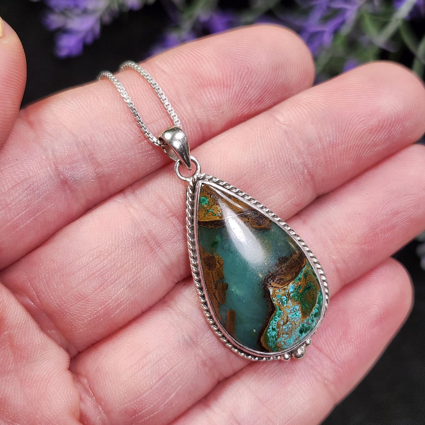 Sonoran Sunrise Chrysocolla Pendant
