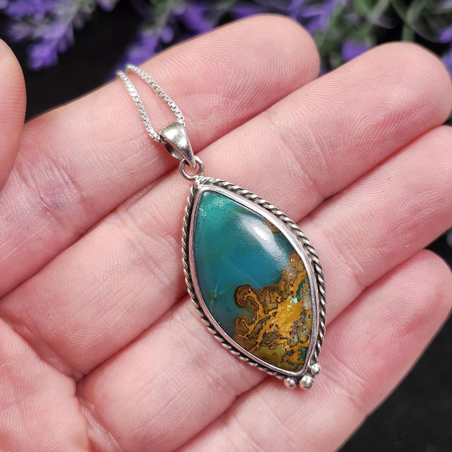 Chrysocolla Sonoran Sunrise Pendant