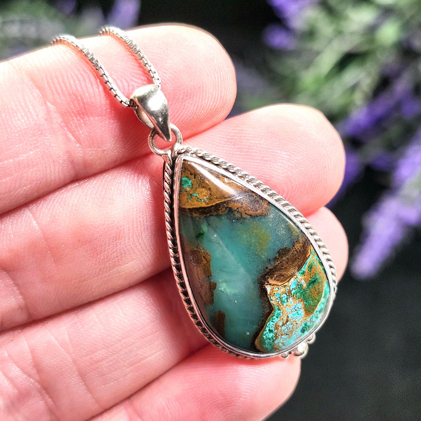 Sonoran Sunrise Chrysocolla Pendant