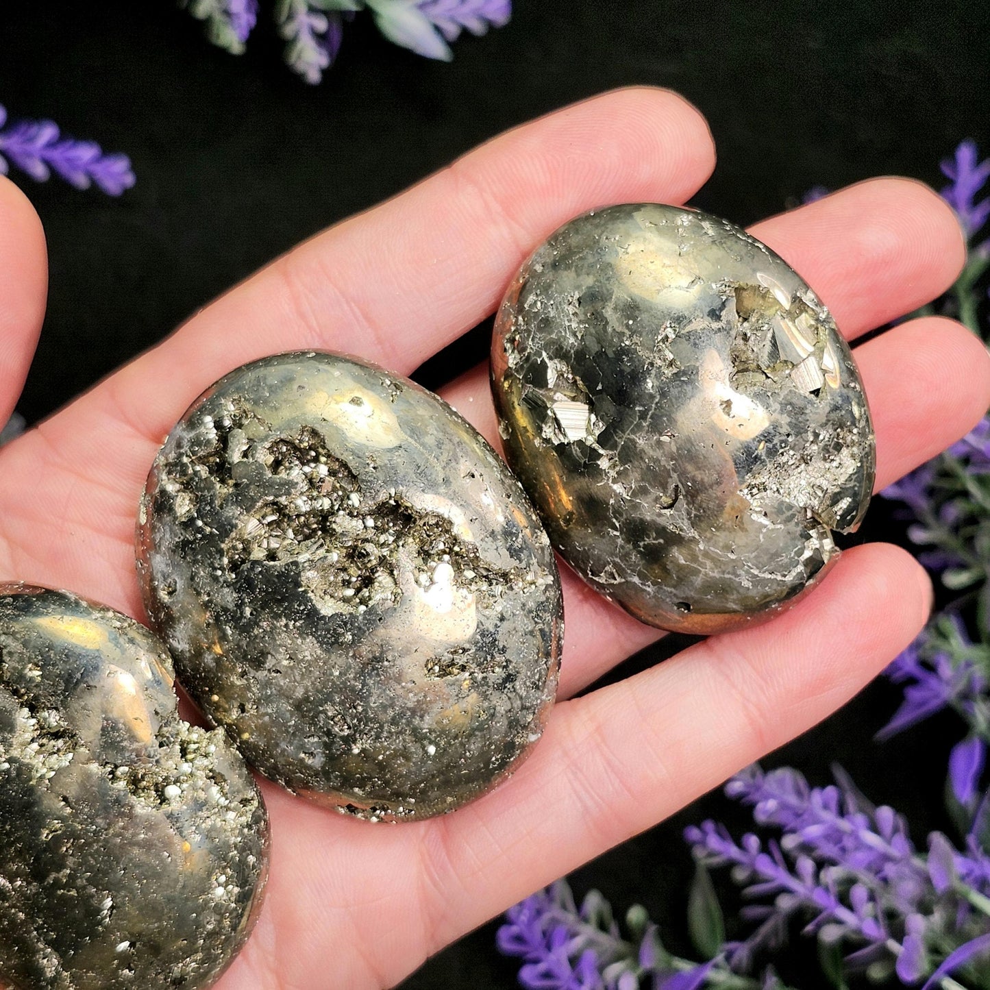 Pyrite Palm Stone