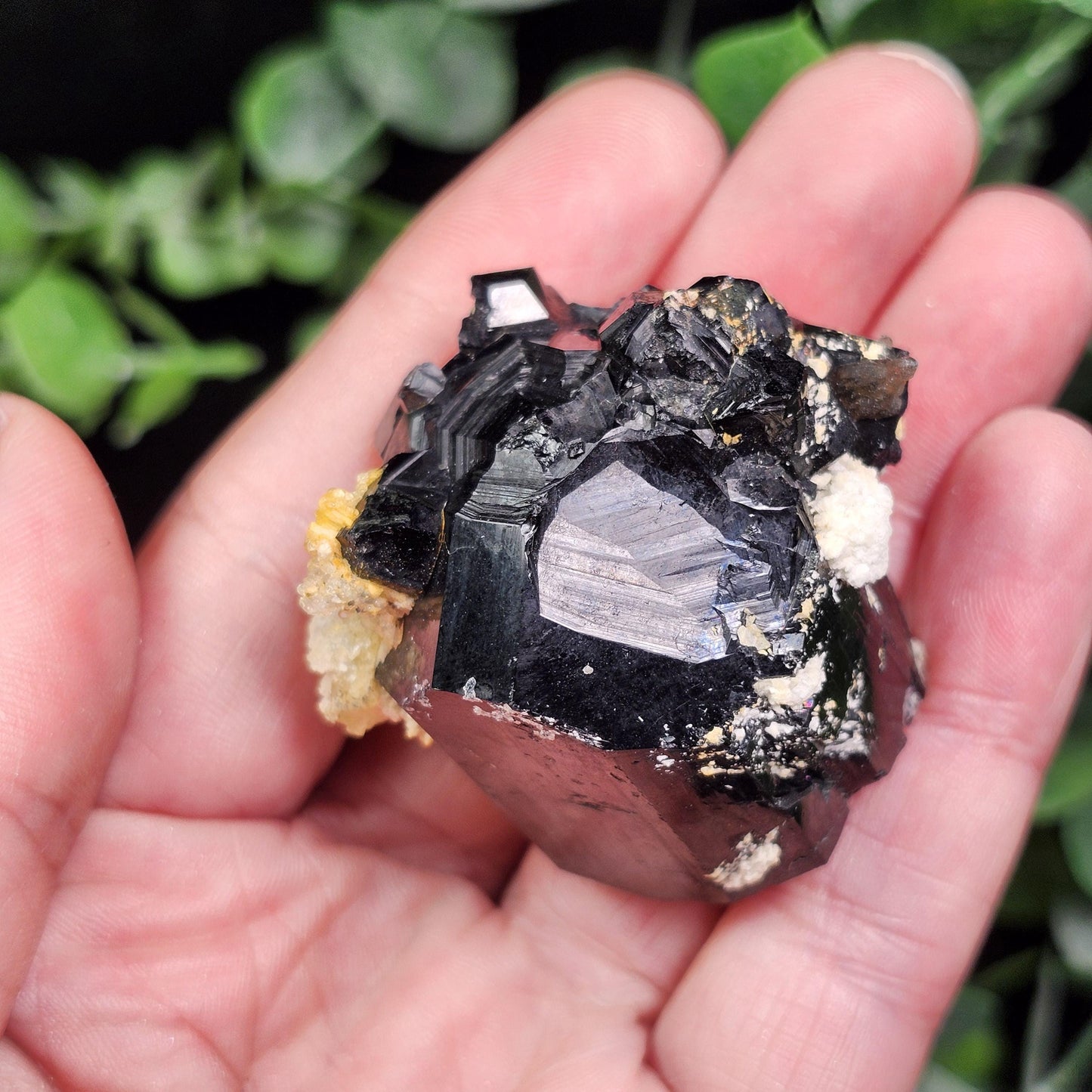 Hyalite Opal & Black Tourmaline 82g