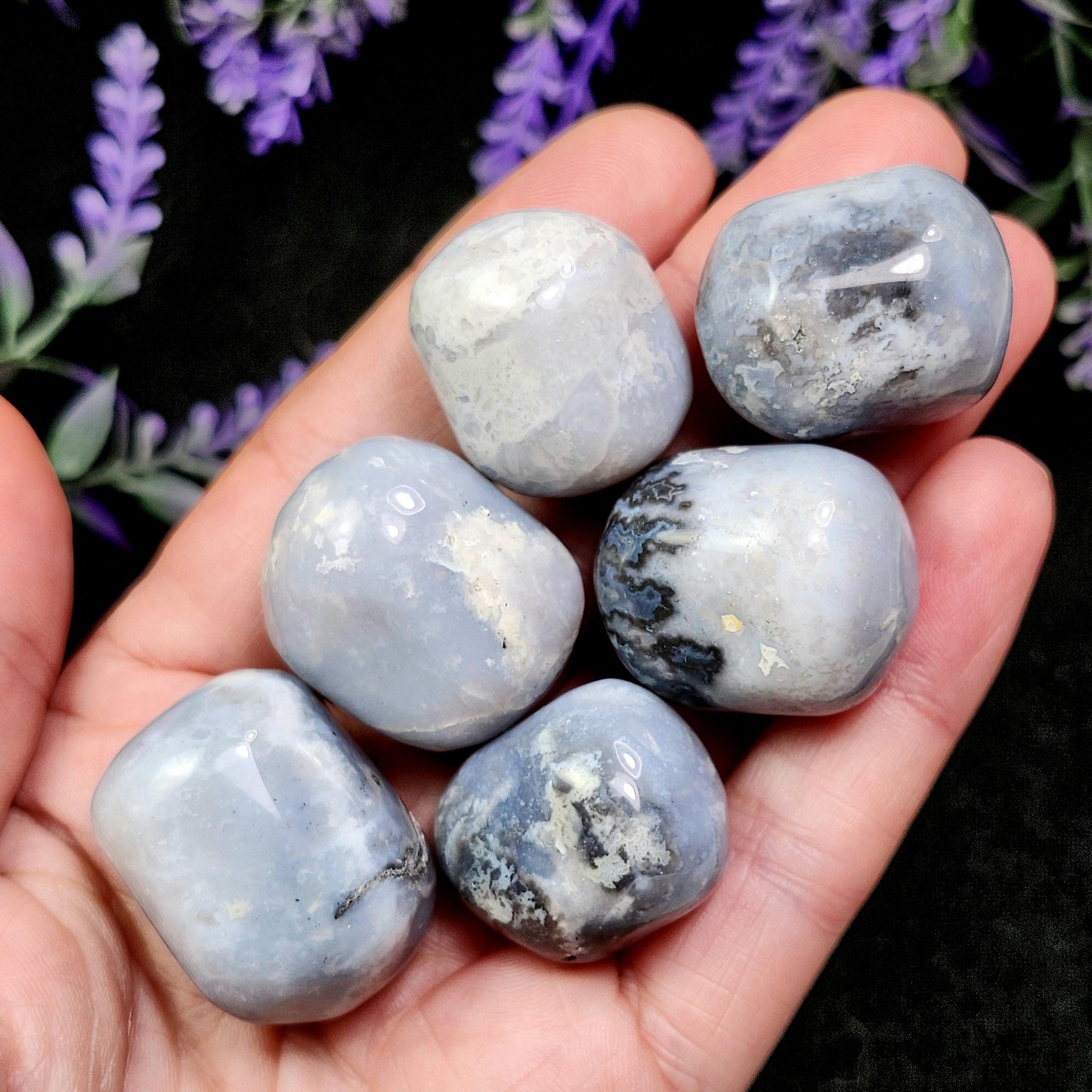 Blue Plume Agate Crystal