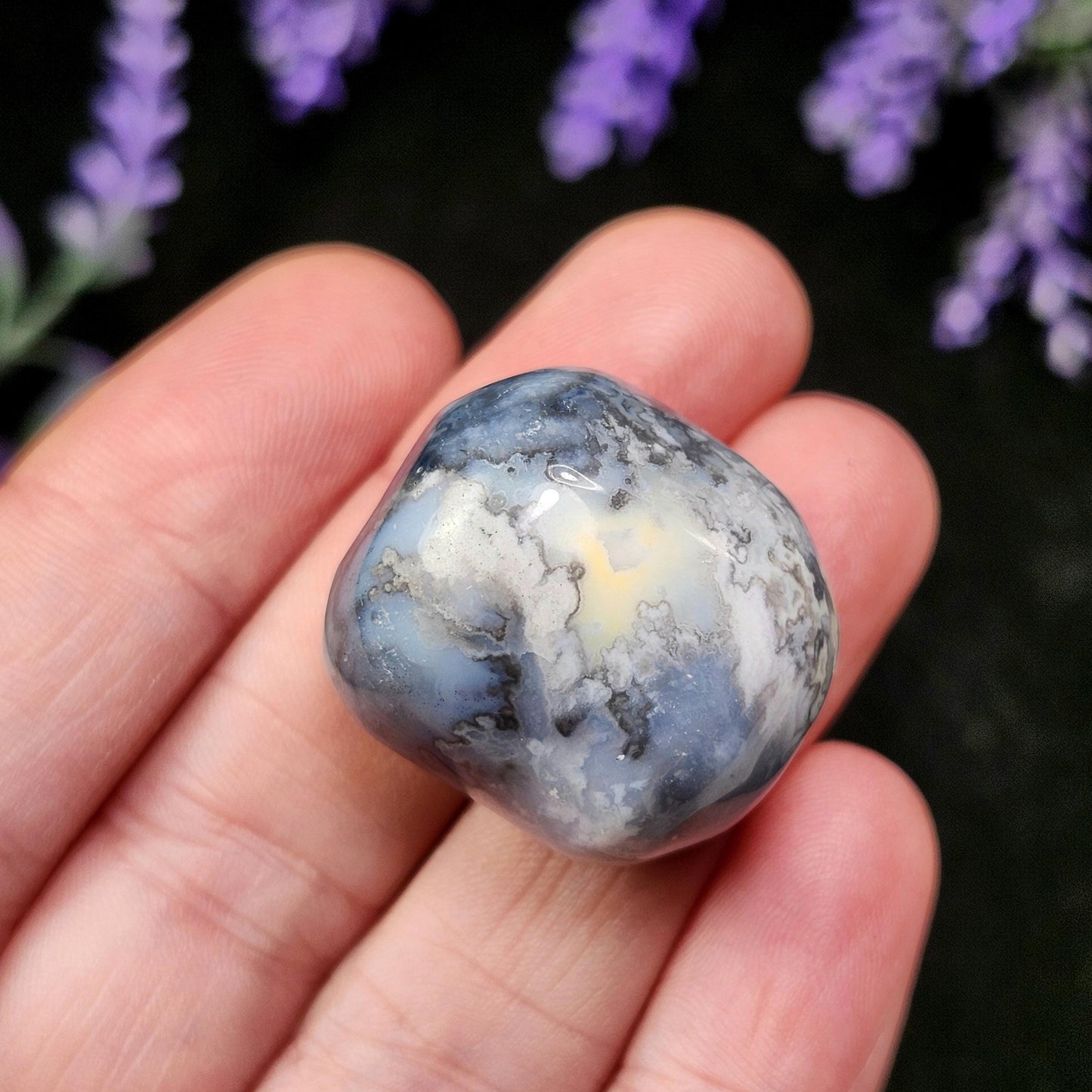 Blue Plume Agate Crystal
