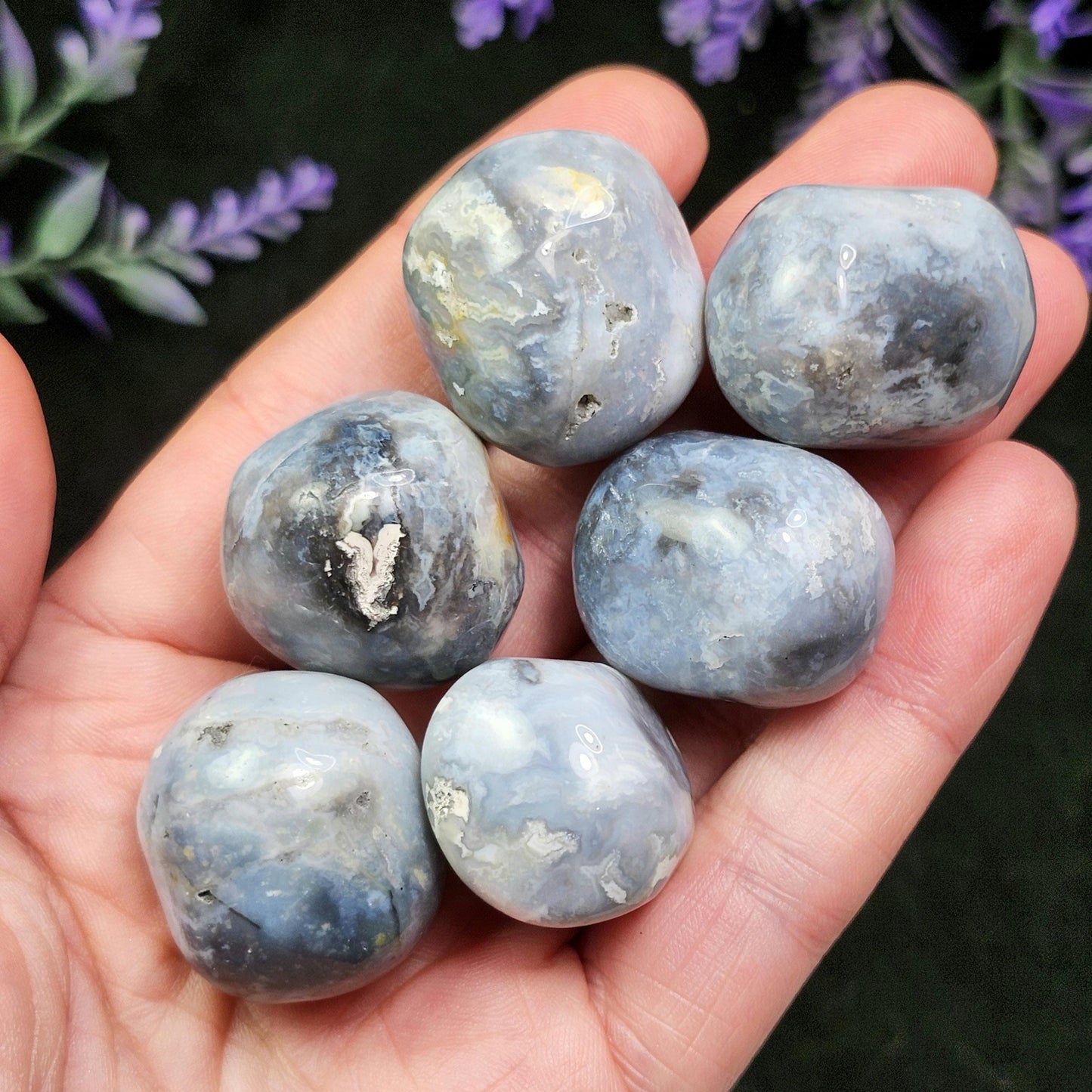 Blue Plume Agate Crystal