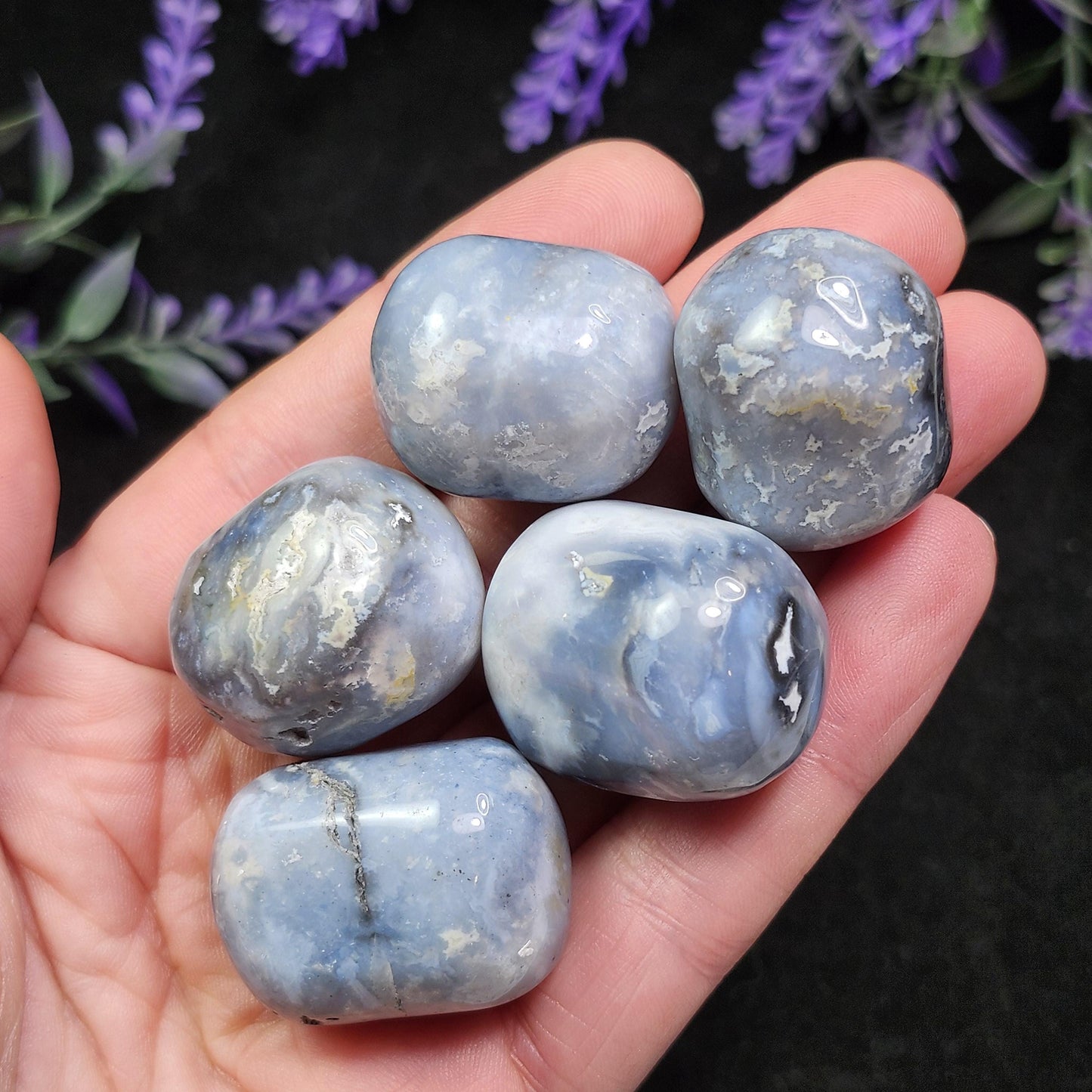 Blue Plume Agate Crystal