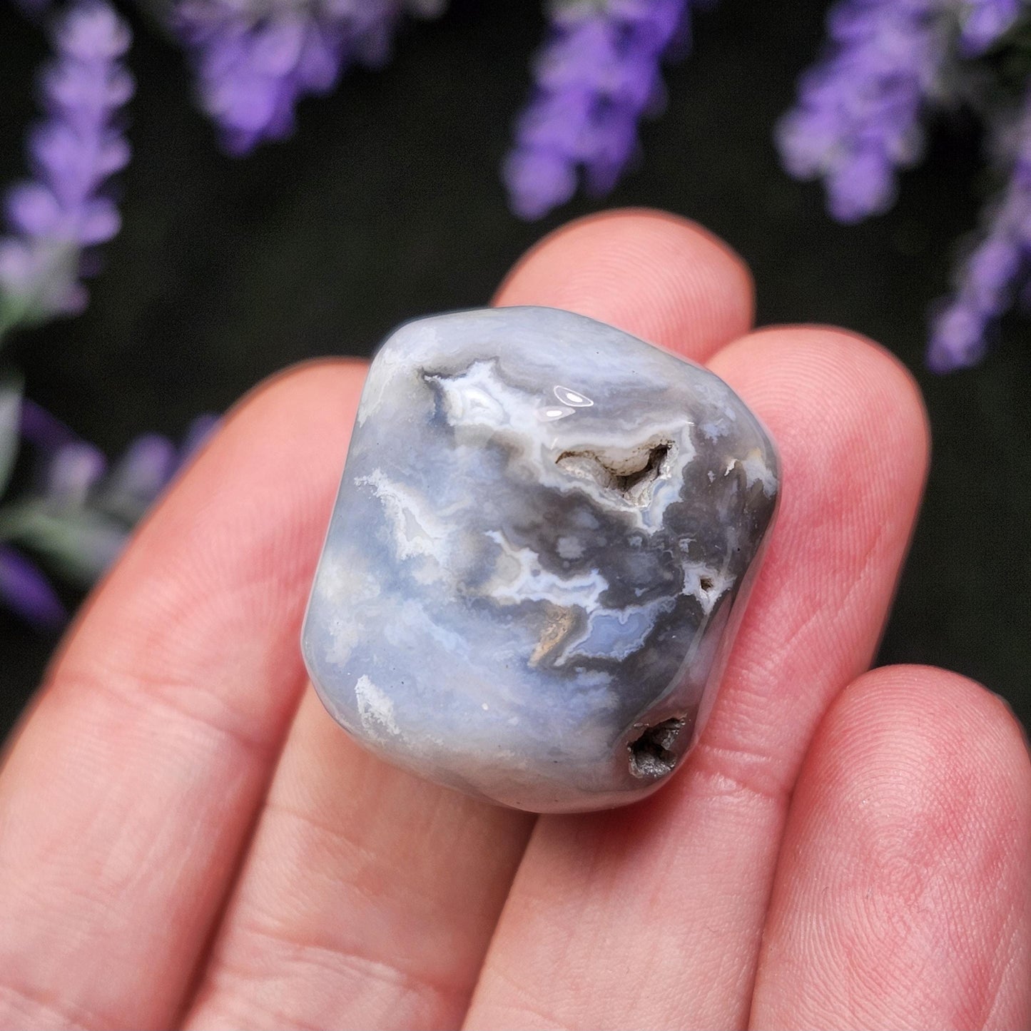 Blue Plume Agate Crystal