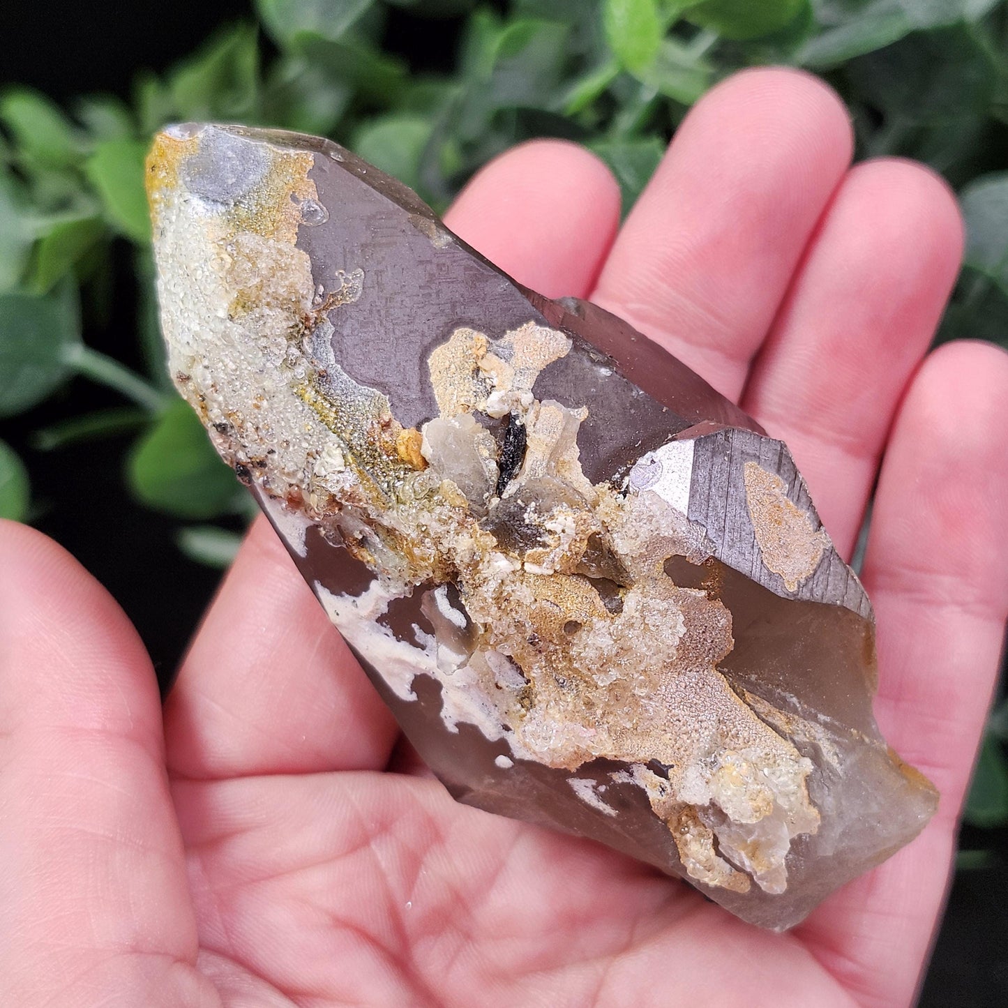Hyalite Opal Smoky Quartz 120g