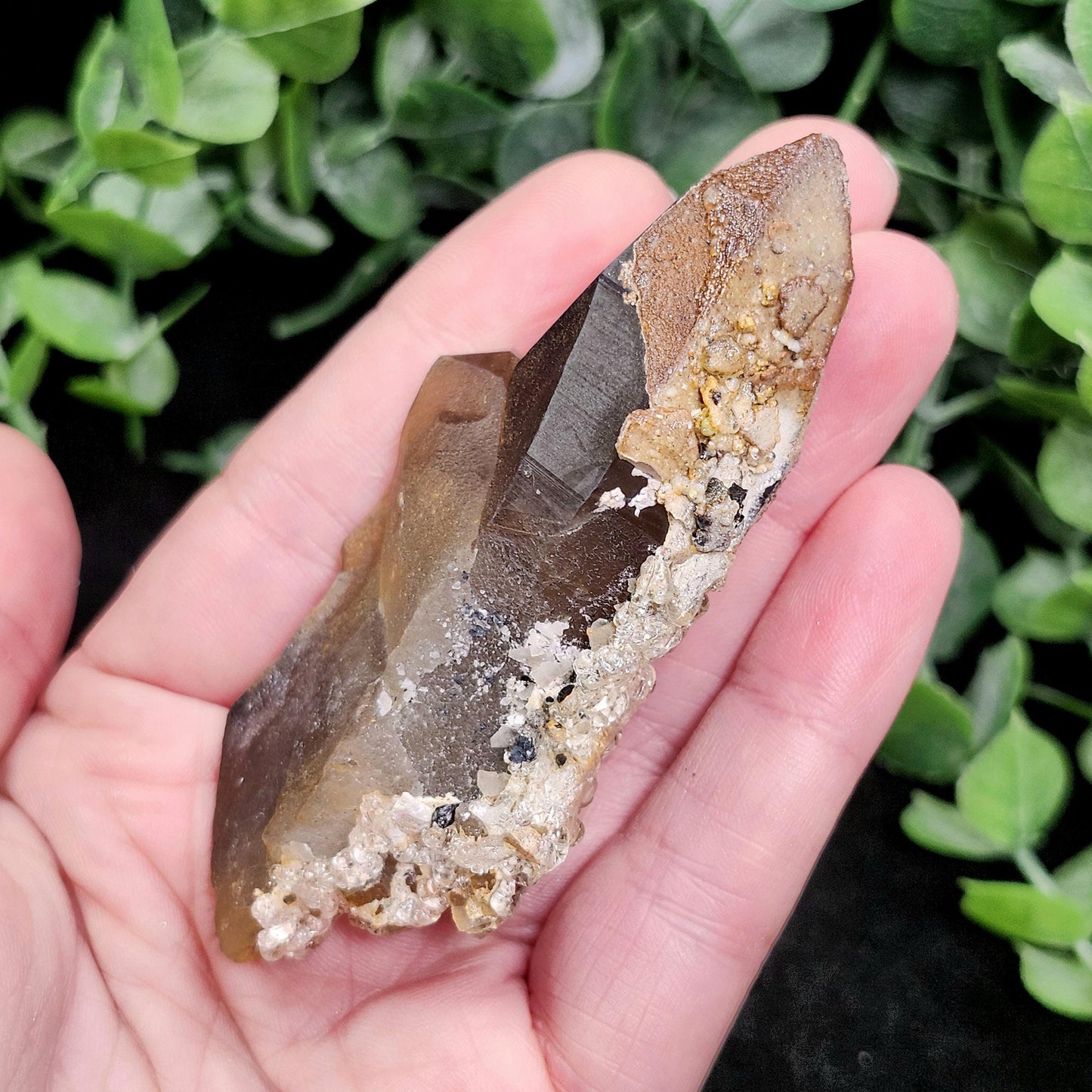 Hyalite Opal Smoky Quartz 69g