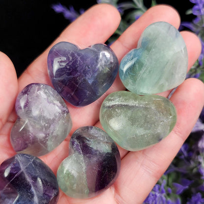 Rainbow Fluorite Heart