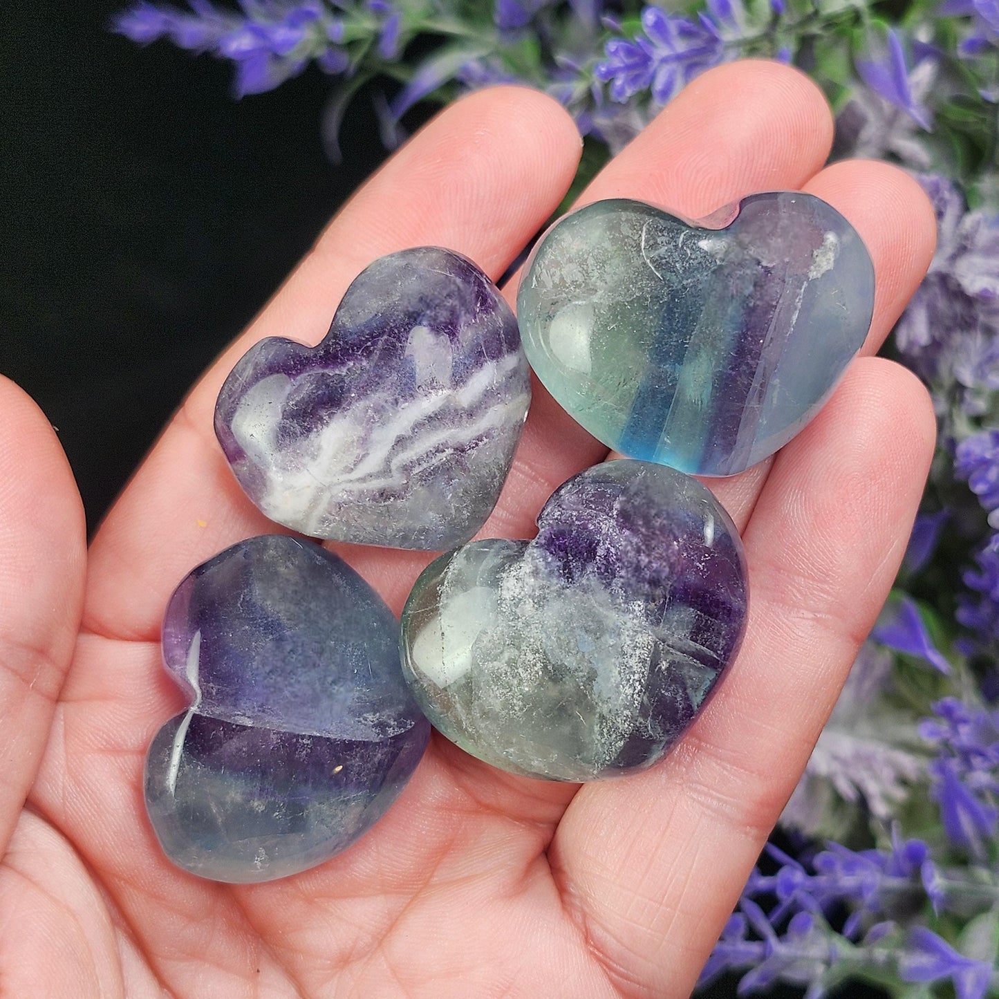 Rainbow Fluorite Heart