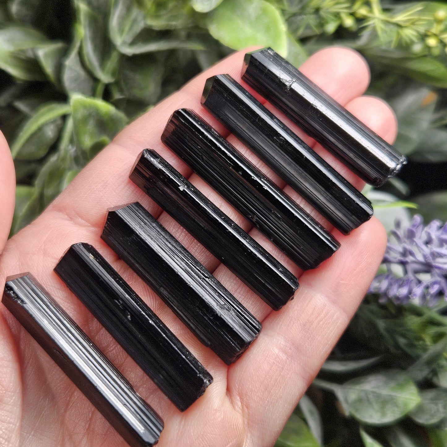 Black Tourmaline Crystal Wand, 1.5"+ Terminated & Natural