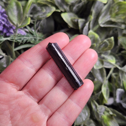 Black Tourmaline Crystal Wand, 1.5"+ Terminated & Natural