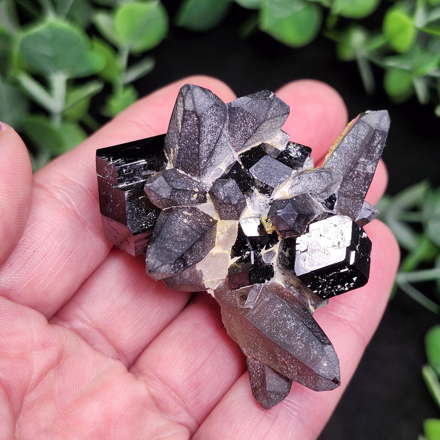 Black Tourmaline & Smoky Quartz 62g