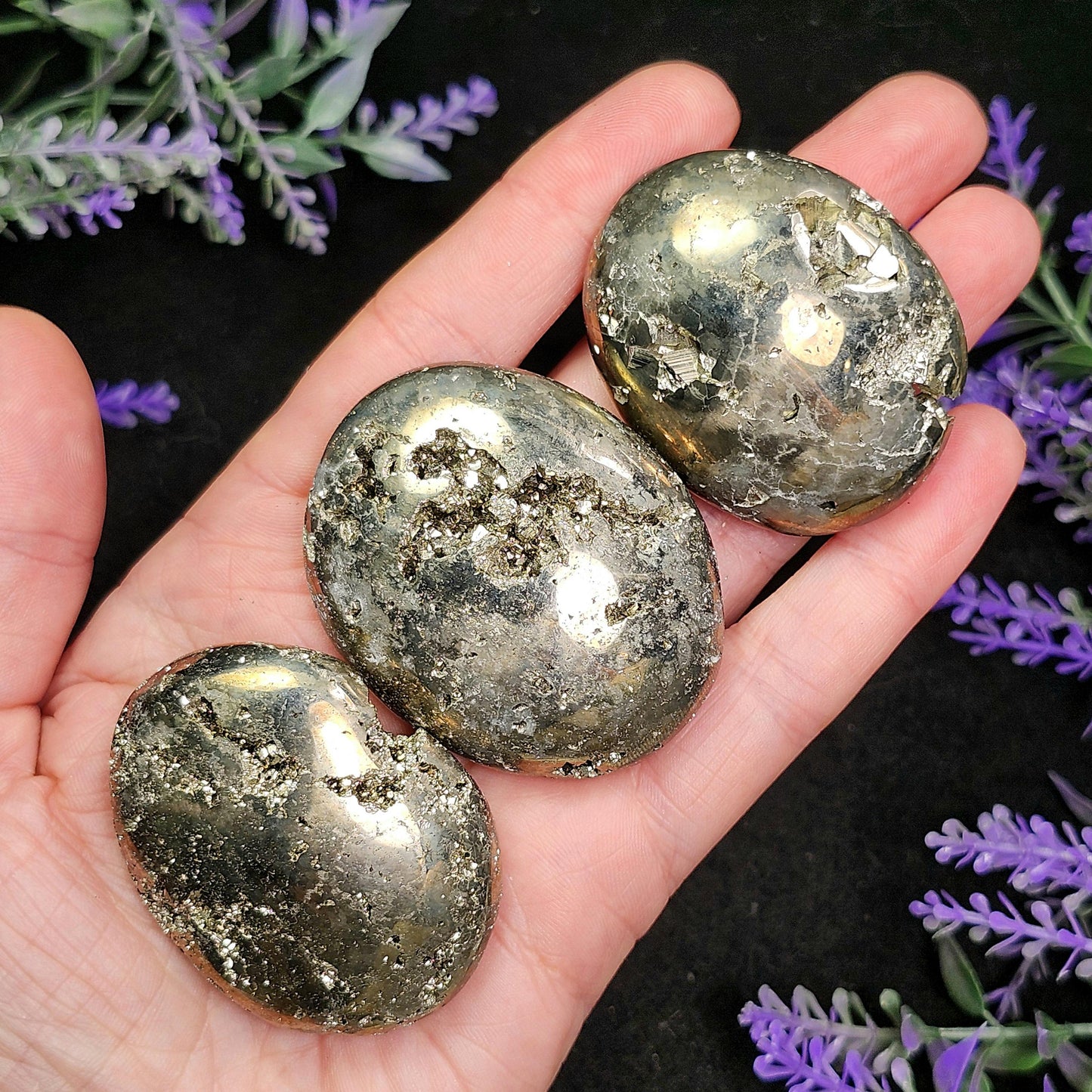 Pyrite Palm Stone