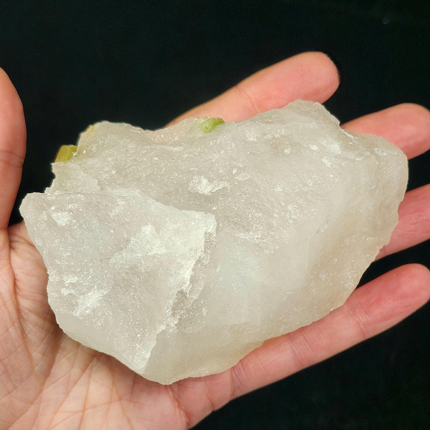 Watermelon Tourmaline & Quartz Crystal 389g